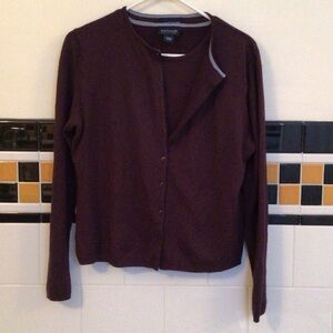Ann Taylor Factory Maroon cardigan & tank twin set